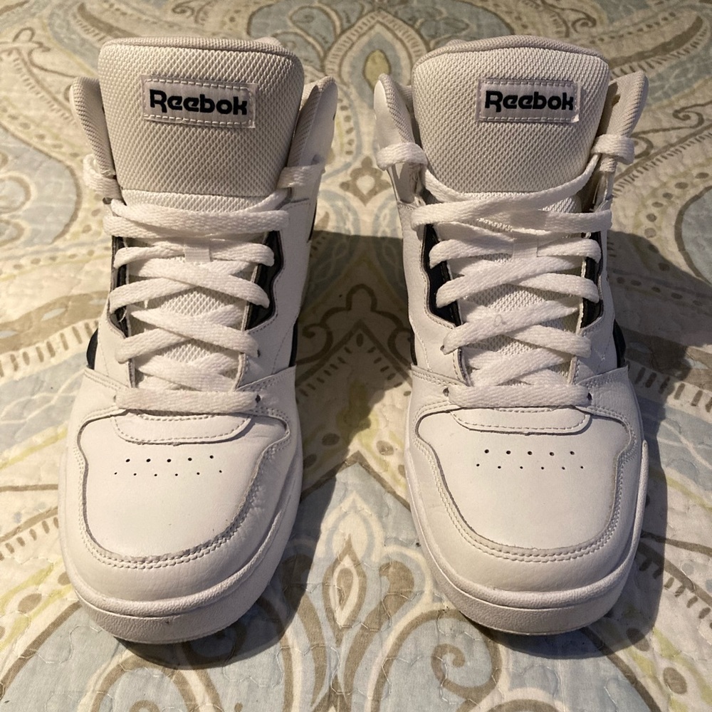 Reebok White Black High-Top Sneakers